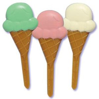 Ice Cream Cone Puffy Cupcake Picks Assorted Colors
