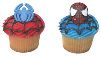 Spiderman Face & Spider Cupcake Rings