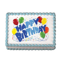 Happy Birthday Balloons Edible Image®