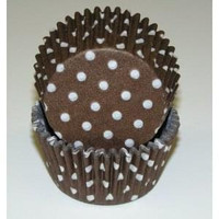 Standard Size Brown with White Polka Dot Baking Cups
