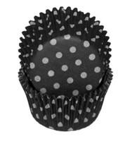Standard Size Black with White Polka Dot Baking Cups