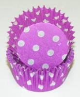Standard Size Purple with White Polka Dot Baking Cups