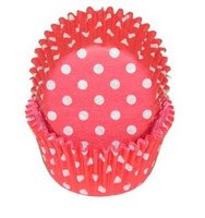 Standard Size Red with White Polka Dot Baking Cups