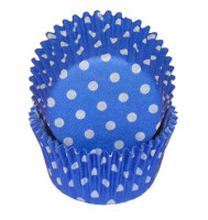 Standard Size Blue with White Polka Dot Baking Cups