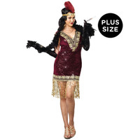 Sophisticated Lady Flapper Adult Costume Plus
