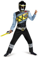 Power Rangers Dino Charge: Black Ranger Muscle Child Costume