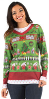 Ladies Ugly Christmas Sweater with Cats