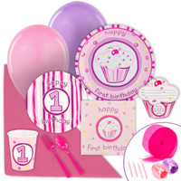 Girls Lil' Cupcake 1st Birthday Value Party Pack