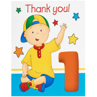 Caillou 1st Birthday Thank-You Notes