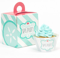 Little Spa Party Cupcake Wrapper & Box Kit
