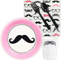 Pink Mustache Snack Party Pack