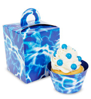 Blue Lightning Cupcake Boxes