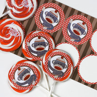 Sock Monkey Red Deluxe Lollipop Favor Kit