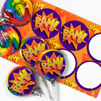 Super Hero Lollipop Favor Kit