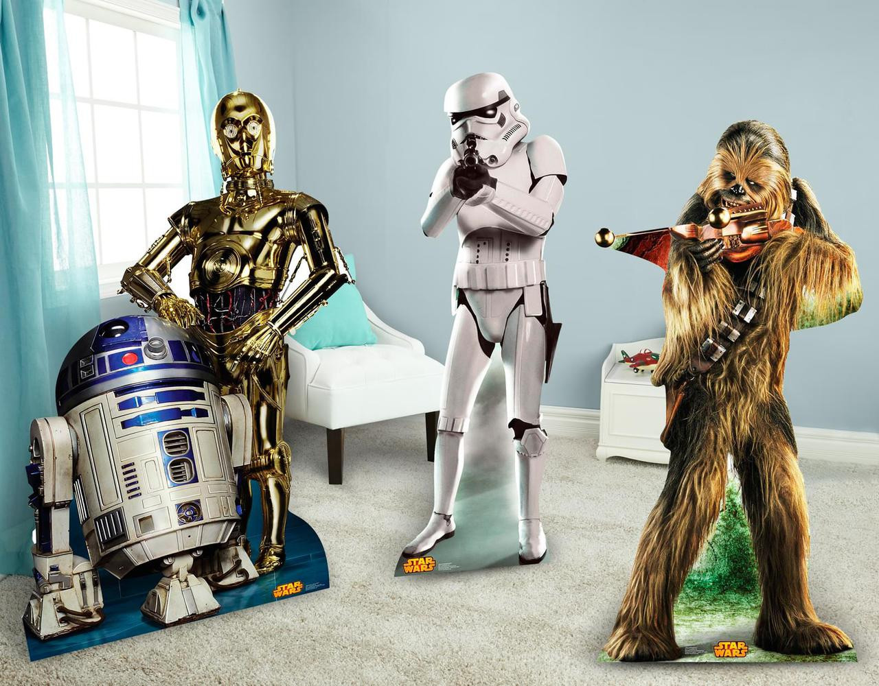 Star Wars Chewbacca, Stormtrooper and R2D2 & C3PO Standup Combo