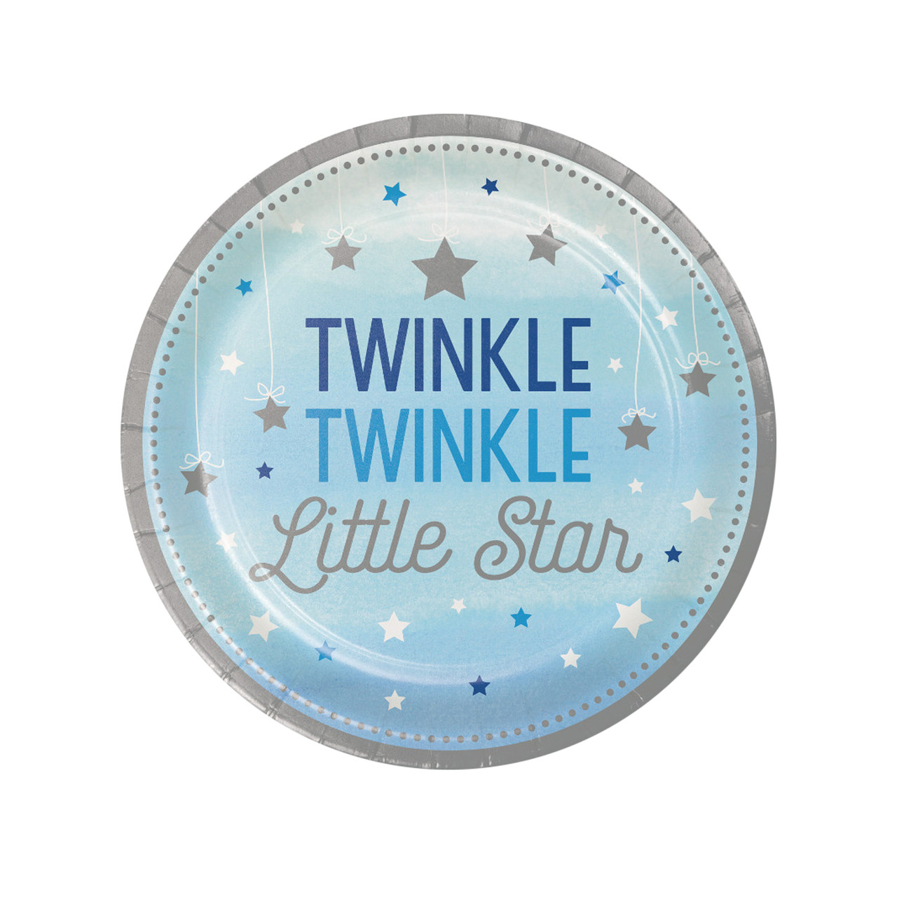 Twinkle Twinkle Little Star Blue 7" Dessert Plates (8) - ThePartyWorks