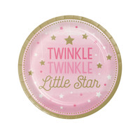 Twinkle Twinkle Little Star Pink 7" Dessert Plates (8)