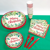 Merry Holly Christmas Party Pack  (24)