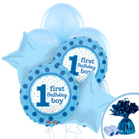 1st Birthday Boy Sweet Stripes Balloon Bouquet