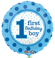 1st Birthday Boy Foil Balloon