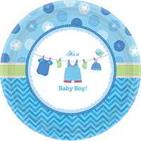 Baby Shower Boy Shower With Love Dinner Plates (8)