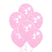 Pink #1 Latex Balloons