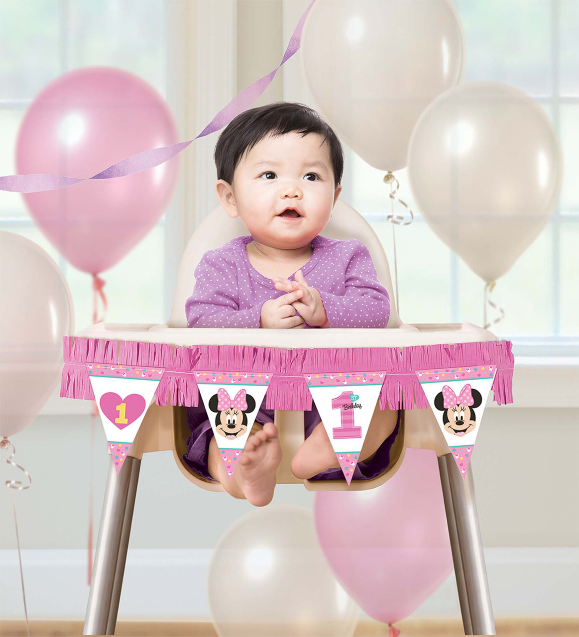 Disney Minnie Mouse 1st Birthday High Chair Kit - ThePartyWorks