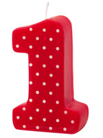 #1 Red Polka Dot Candle