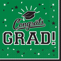 Graduation Lunch Napkins Green (36 Count)