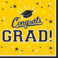 Graduation Lunch Napkins Yellow (36 Count)