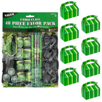 Army Camo Filled Favor Box Kit  (For 8 Guests)