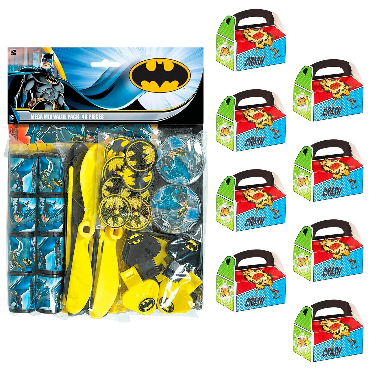 Batman Filled Favor Box Kit (For 8 Guests) - ThePartyWorks