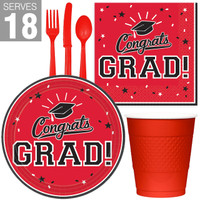 Congrats Grad Red Party Pack For 18