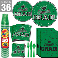 Congrats Grad Green Party Pack For 36