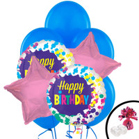Happy B-day Splatter Balloon Bouquet