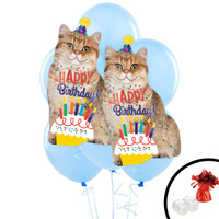 Birthday Cat Jumbo Balloon Bouquet