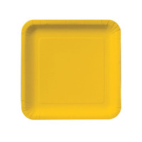 School Bus Yellow Square Dessert Plates