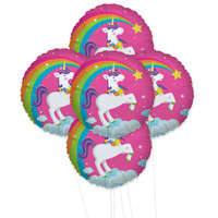 Fairytale Unicorn Party 5pc Foil Balloon Kit