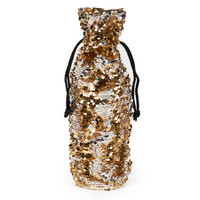 Gold & Silver Reversible Sequin Wine Bag