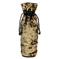 Gold & Black Reversible Sequin Wine Bag