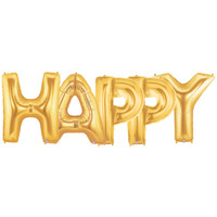 Jumbo Gold Foil Balloons-HAPPY