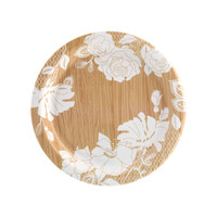 Blooming Elegance Wood Floral Dessert Plate (8)