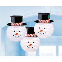 Snowmen Lantens With Hats (3)