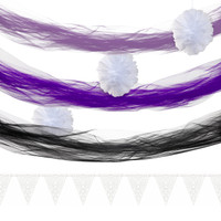 White & Purple Tulle Decor Kit