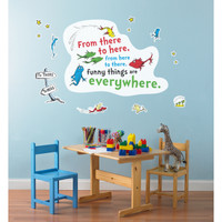 Dr. Seuss One Fish Two Fish Inspirational Quote Giant Wall Decal