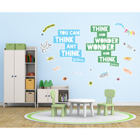 Dr. Seuss Street Art Think and Wonder Inspirational Quote Giant Wall Decal