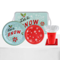 Let It Snow! 24 Guest Party Pack + Melamine Tray