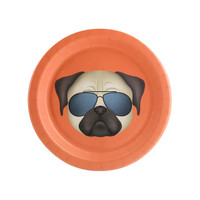 Puppy Dog Paw-ty Coral Pug Dessert Plate (8)