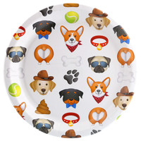 Puppy Dog Paw-ty White Toss Dinner Plate (8)