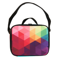 Rainbow Fractal Canvas Lunch Tote